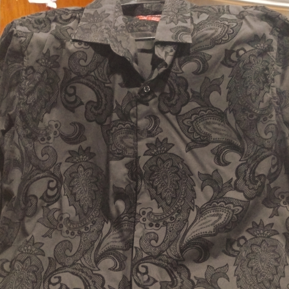 Victorian Black Dress Shirt Mens Lrg.